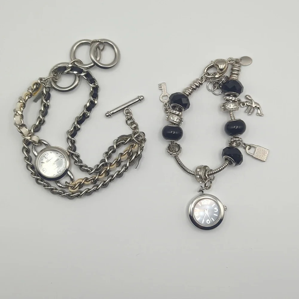 Silver Bracelet Watch Set of Two